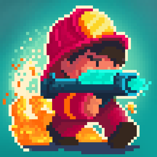 Firefighter pixel shooter MOD Unlimited Money 0.0.13